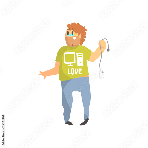 Programmer Holding A Wire Funny Character