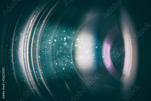 Photography Camera lens with lense reflections.