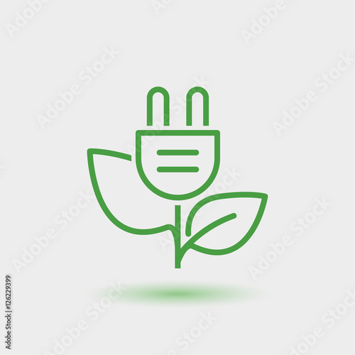 green energy thin line icon