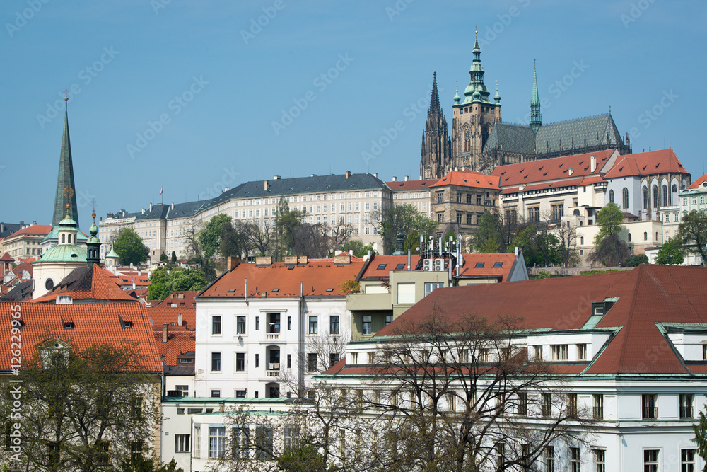 View of old Prague and the Castle hill