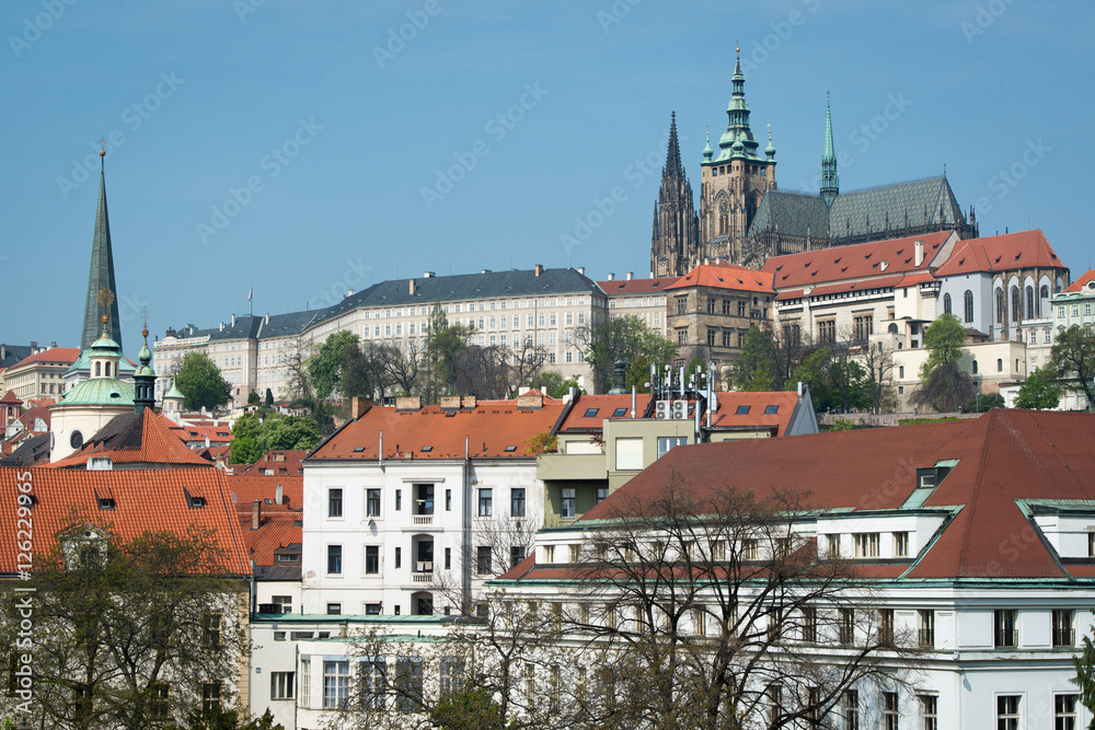 View of old Prague and the Castle hill View of old Prague and the Castle hill