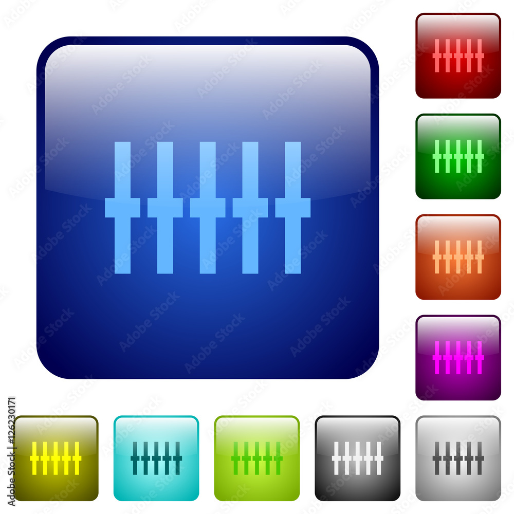 Graphical equalizer color square buttons Graphical equalizer color square buttons