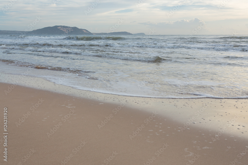 beautiful landscape summer sea with sand beach and clear sky beautiful landscape summer sea with sand beach and clear sky