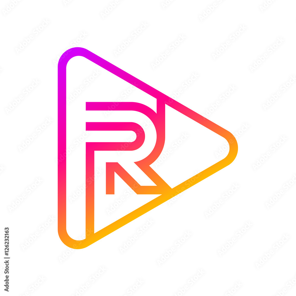 Letter R Multimedia and Play logo design Letter R Multimedia and Play logo design