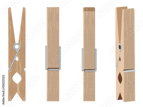 Wooden Clothespin Set photo