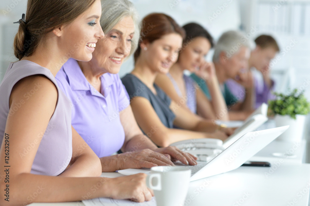 Businesspeople Working In Office Businesspeople Working In Office