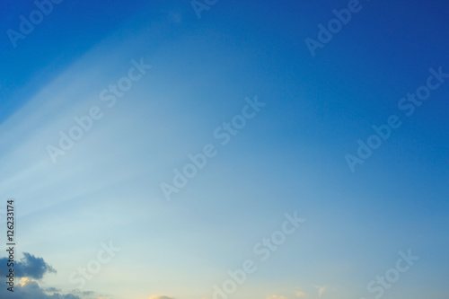 Fototapeta Naklejka Na Ścianę i Meble -  light rays on clear blue sky background