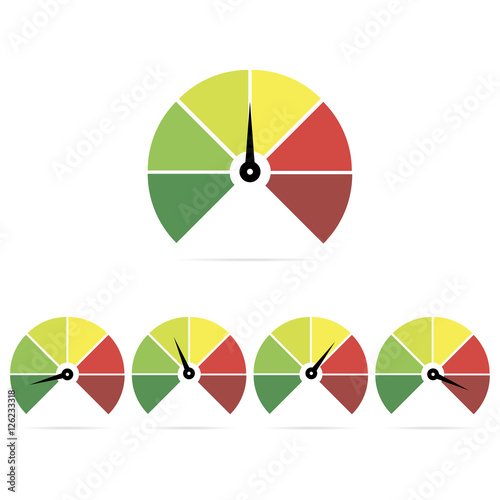 Speedometer icons, easy, normal, medium, hard