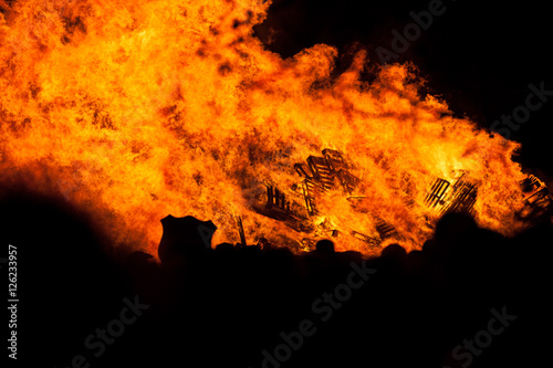 Bonfire night burning Guy Fawkes