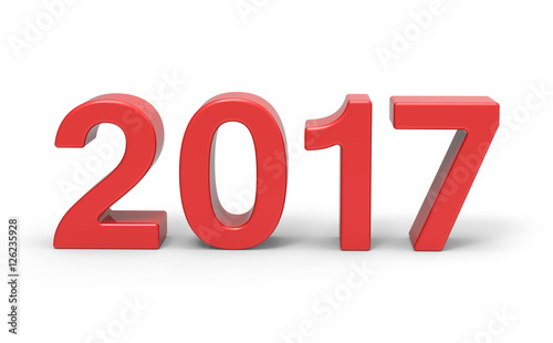 New Year 2017 type, 3d rendering