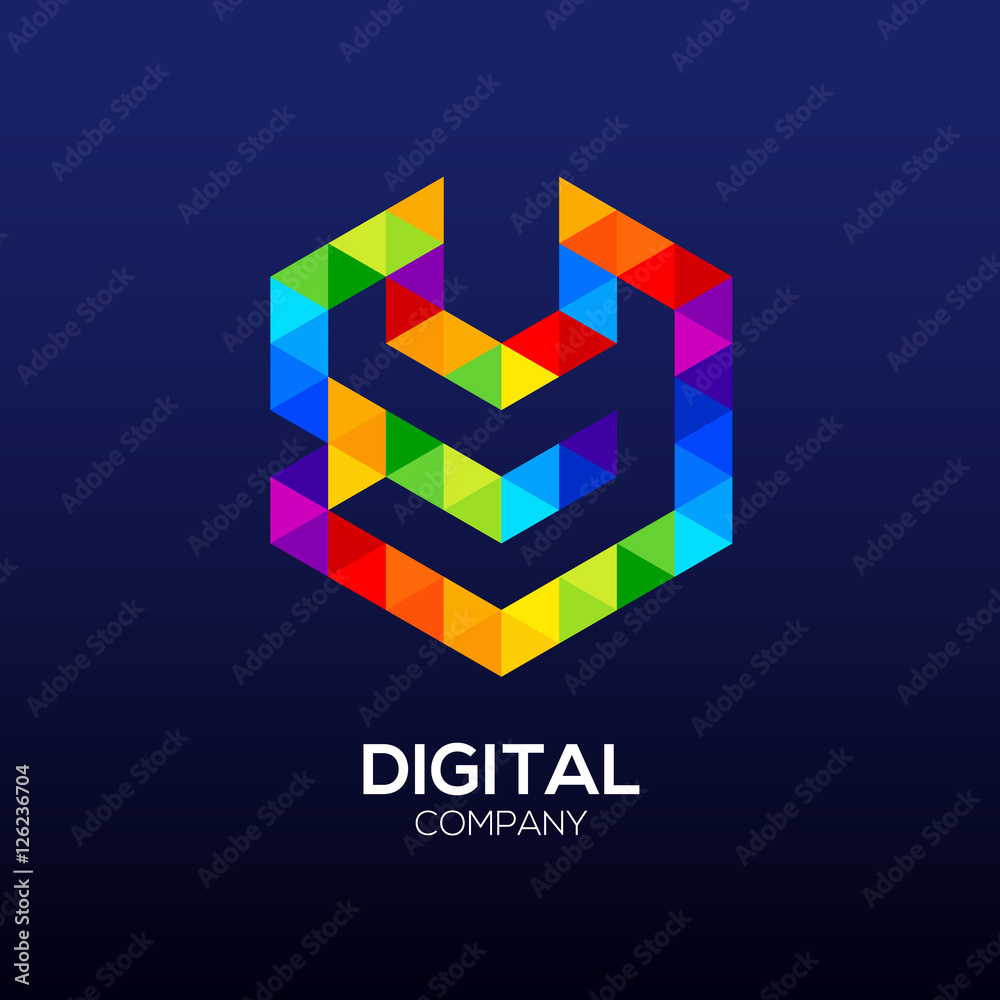 Abstract letter y Logo Design.Hexagon logo Abstract letter y Logo Design.Hexagon logo