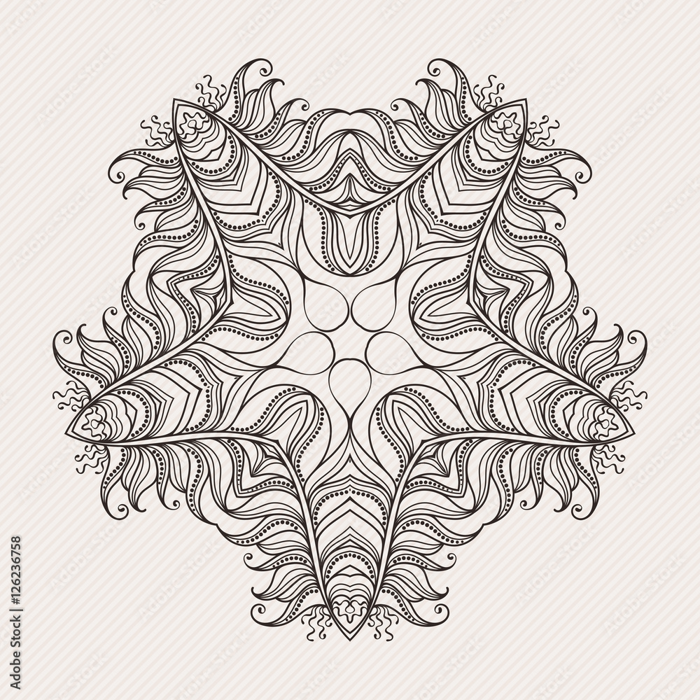 Vector mandala. Mehndi lace tattoo. Art Nouveau weave. Vector mandala. Mehndi lace tattoo. Art Nouveau weave.