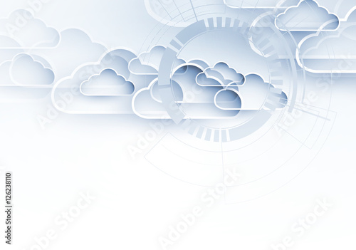 Modern cloud technology. Integrated digital web concept