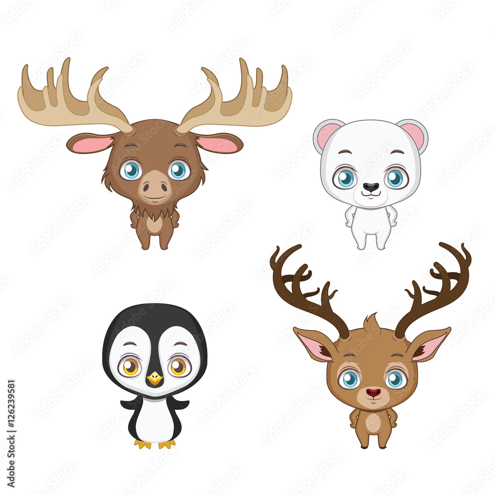Set of winter animals Set of winter animals