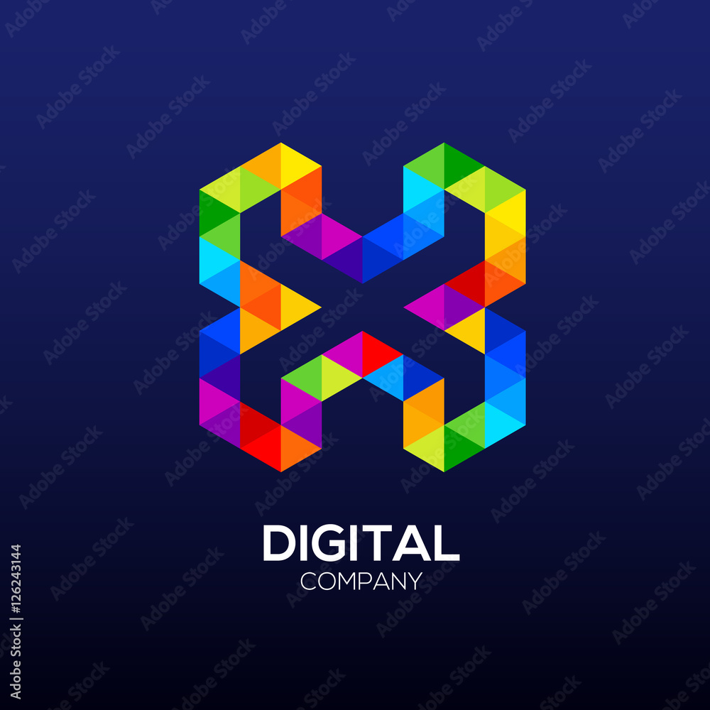 Letter X Logo Design.Hexagon logo Letter X Logo Design.Hexagon logo