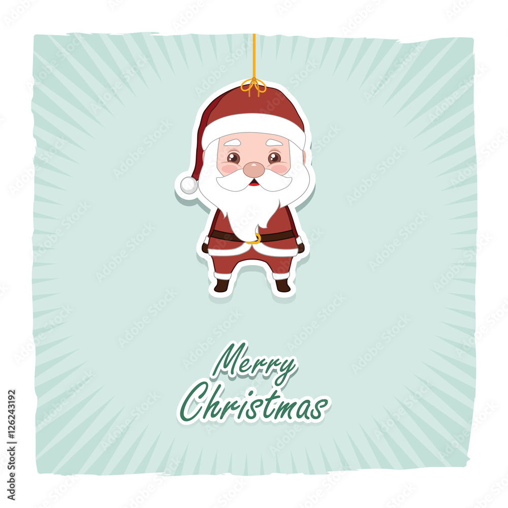 Santa garland greeting for Christmas Santa garland greeting for Christmas