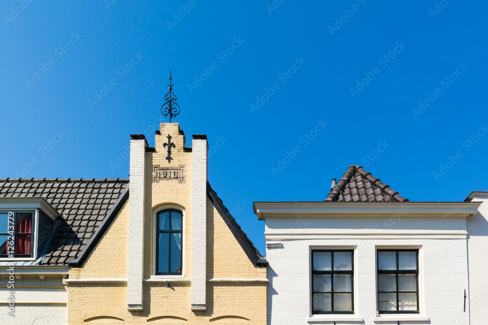 Facades of houses in Naarden, Netherlands