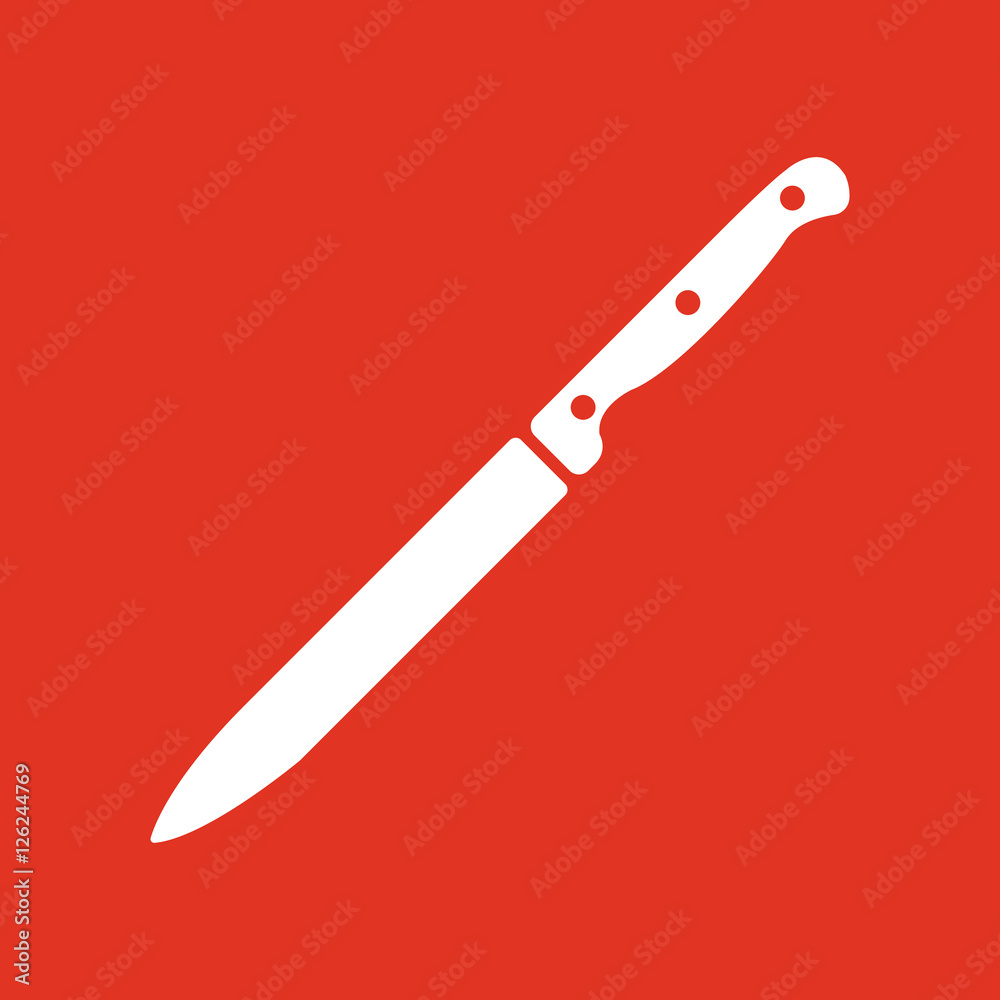 The knife for meat icon. Knife and chef, kitchen symbol.UI. Web. Logo. Sign. Flat design. App. The knife for meat icon. Knife and chef, kitchen symbol.UI. Web. Logo. Sign. Flat design. App.