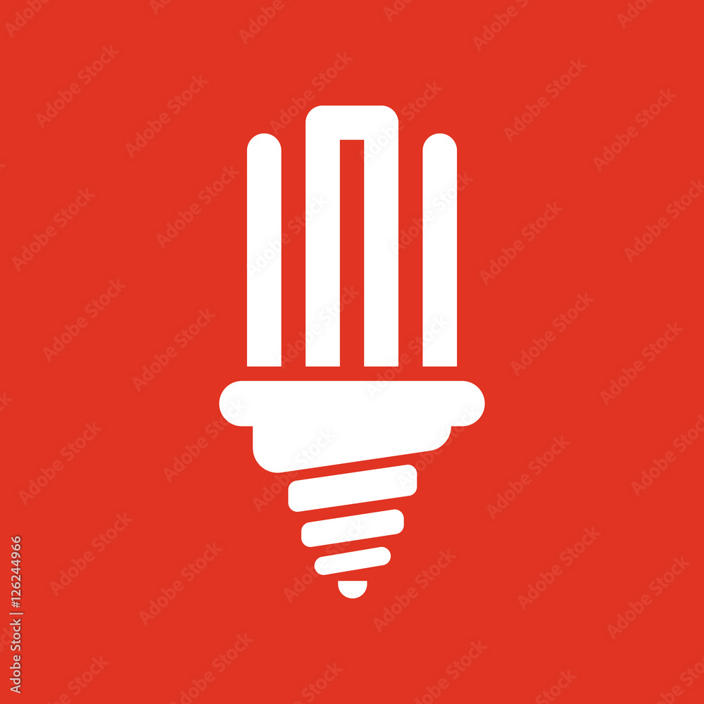 Fototapeta premium The fluorescent light bulb icon. Lamp and bulb, lightbulb symbol.UI. Web. Logo. Sign. Flat design. App.
