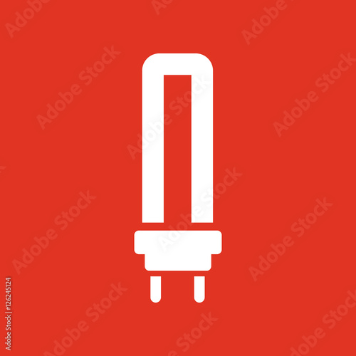 The fluorescent light bulb icon. Lamp and bulb, lightbulb symbol.UI. Web. Logo. Sign. Flat design. App.