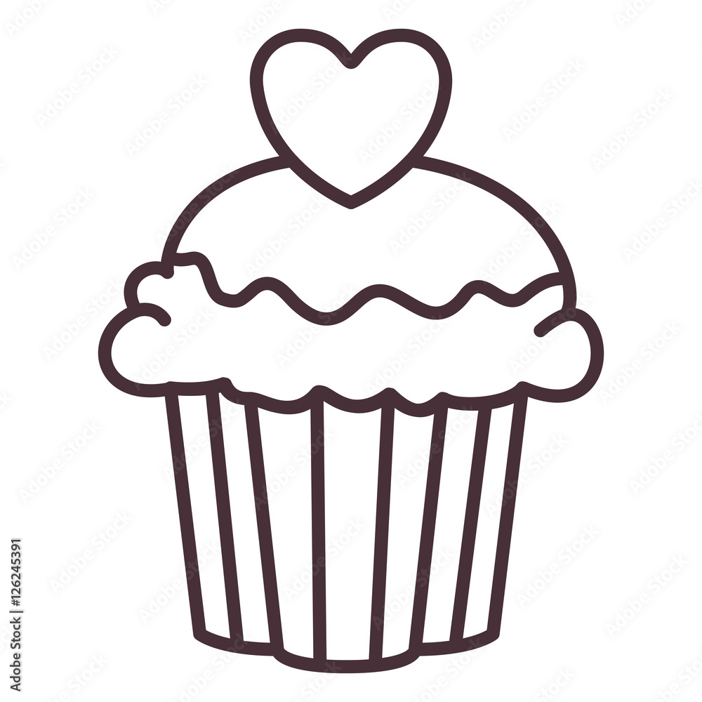 Muffin silhouette icon. Bakery shop traditional and product theme. Isolated design. Vector illustration Muffin silhouette icon. Bakery shop traditional and product theme. Isolated design. Vector illustration
