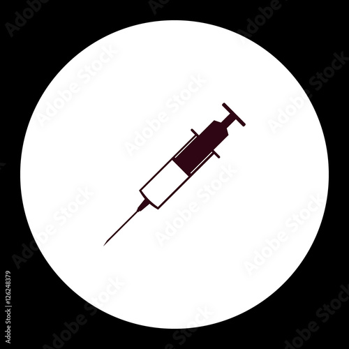 simple black medicare syringe tool icon eps10