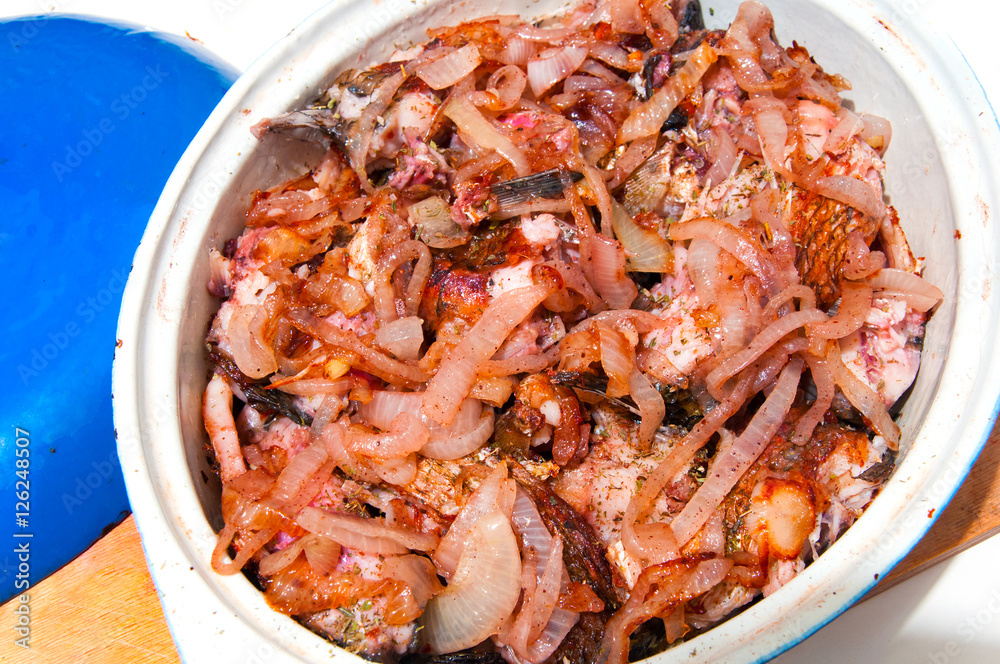 Fish stew in a baking dish Fish stew in a baking dish