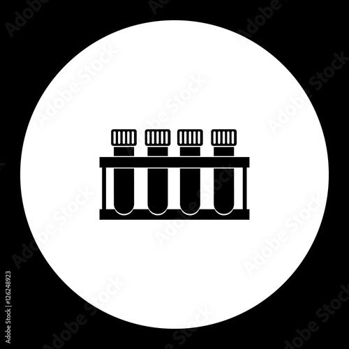 science laboratory glass tubes for blood black icon eps10