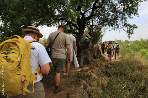 Pèlerinage dans le parc national du Hermon. Golan. Israël. / Pilgrimage in Holy Land. Walk in Golan Heights. Israël.