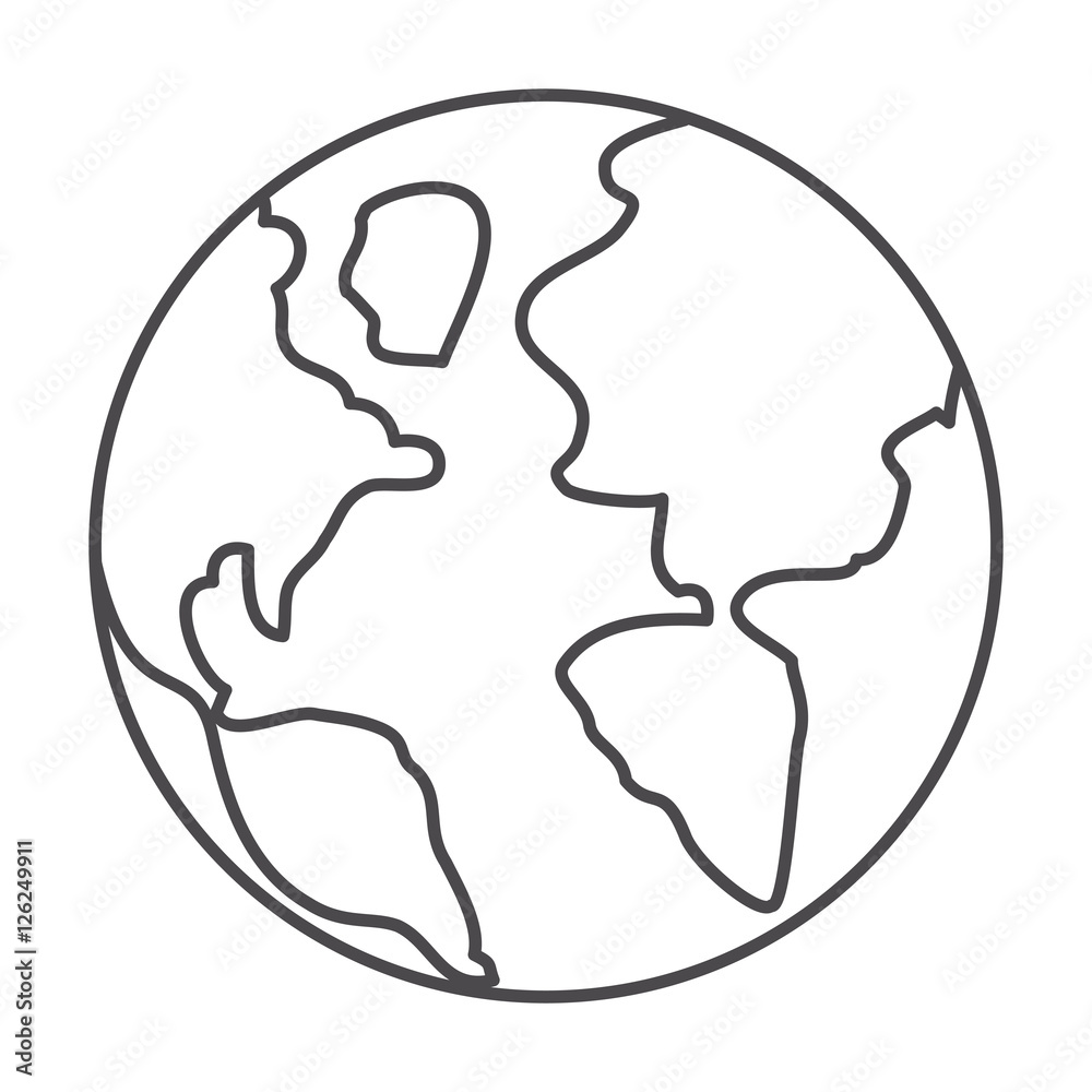 Planet sphere icon. Earth world and globe theme. Isolated design. Vector illustration