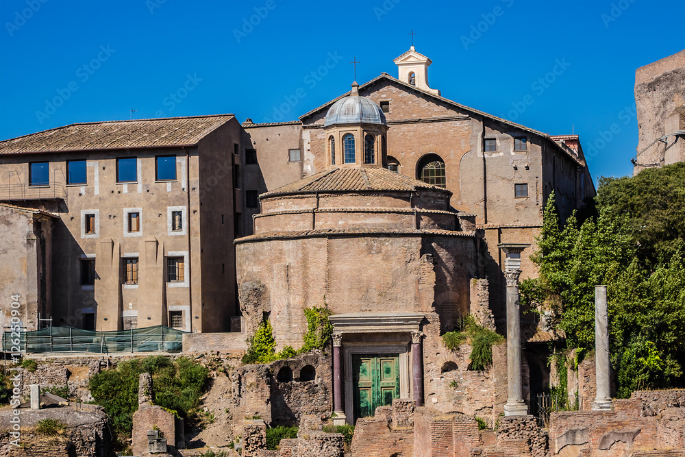 One of most famous landmarks in world - Roman Forum. Rome, Italy One of most famous landmarks in world - Roman Forum. Rome, Italy