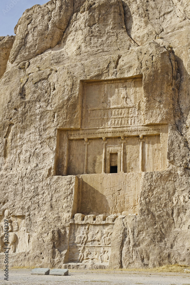 Naqsh-e Rustam Persian ancient necropolis Persepolis in Fars Province Iran ancient Iranian rock relief