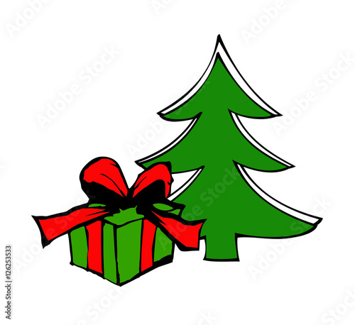 Weihnachtsbaum mit Geschenk