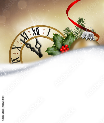 Silvesterhintergrund mit Uhr