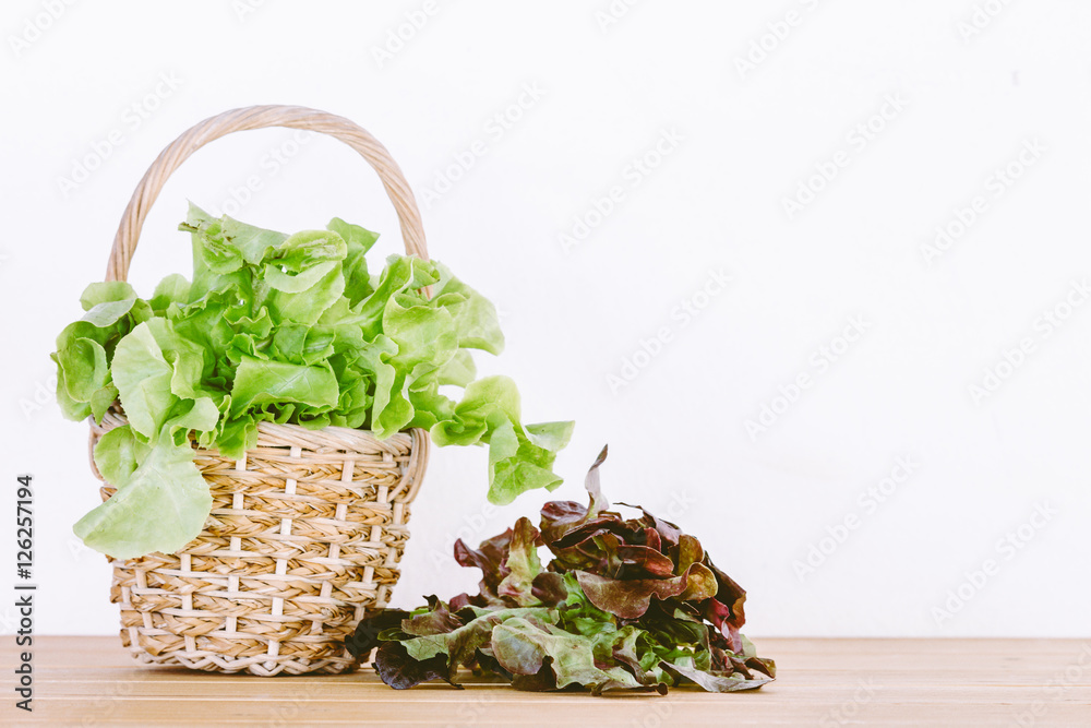 Vegetables for salad in the basket Vegetables for salad in the basket