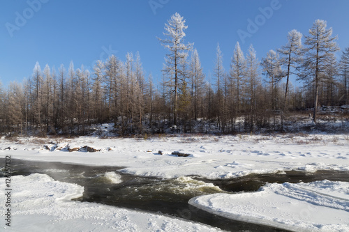 November landscape  in South Yakutia, Russia