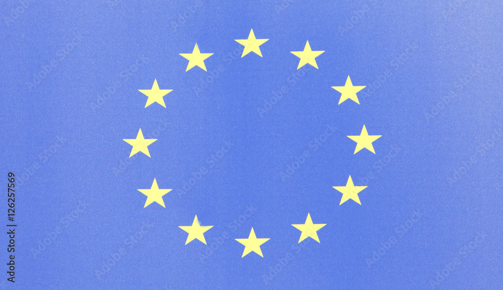 Flagge der Europäischen Union, EU, auf einem Plakat Flagge der Europäischen Union, EU, auf einem Plakat
