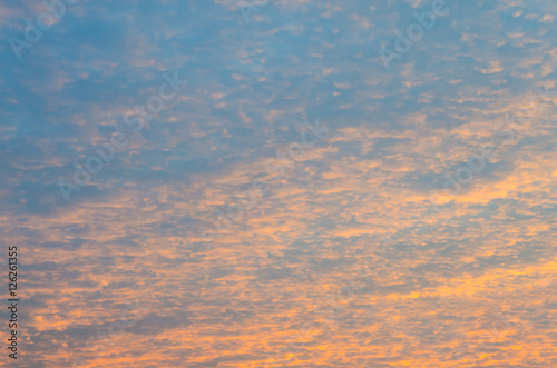 Beautiful sunset sky and cloud at twilight time