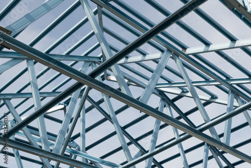 Structure of steel roof.