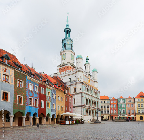 Old market square in Poznan with city hall, Poland