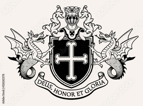 Coat of arms Knight. Vector Illustration.