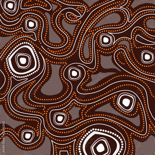 Illustration based on aboriginal style of dot painting.