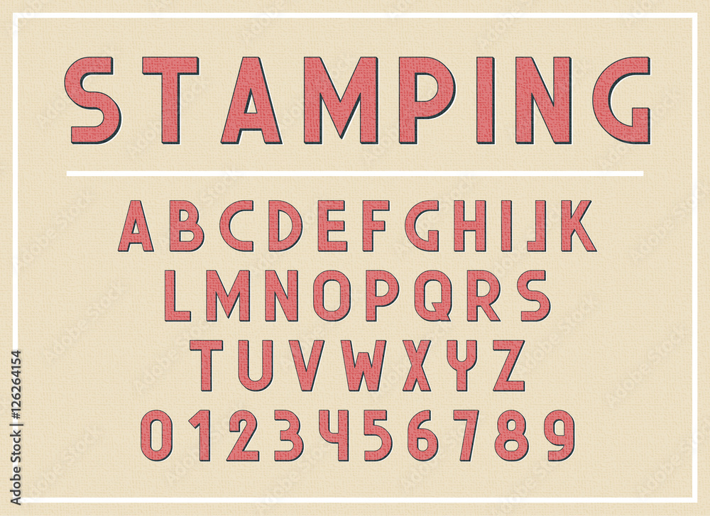 Fototapeta premium Font and ABC letters print typography vector Illustration