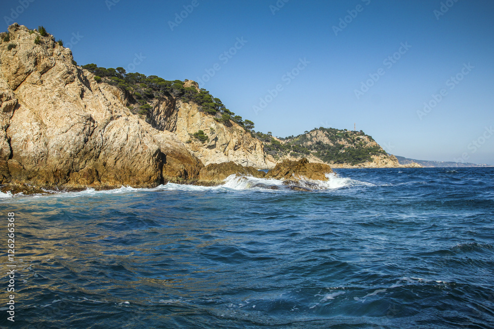 Rocky shoreline in Spain