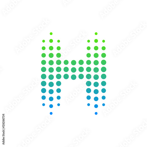 Letter H logo.Dots logo,dotted shape logotype vector design