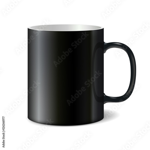 Black big ceramic cup for printing corporate logo