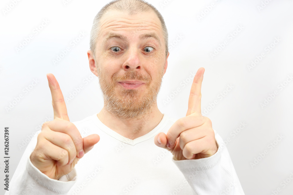 grown man in a white emotional shows with fingers the size of th grown man in a white emotional shows with fingers the size of th