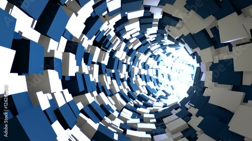 Infinite tunnel of cubes. Looped video.