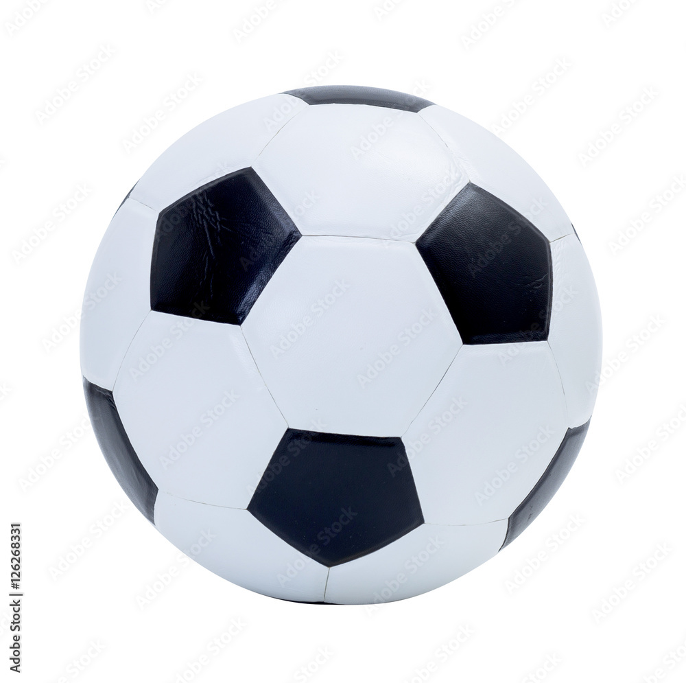 Soccer ball on white background; clipping path