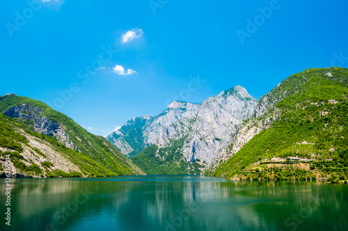Fototapeta Naklejka Na Ścianę i Meble -  Lake Koman landscape, Albania